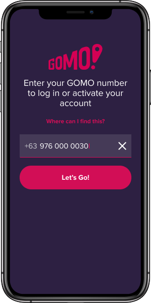 Gomo PH mobile app interface